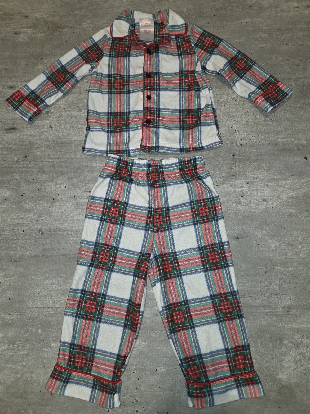 Wondershop Red, Green & Blue Plaid Kids Pajama Set